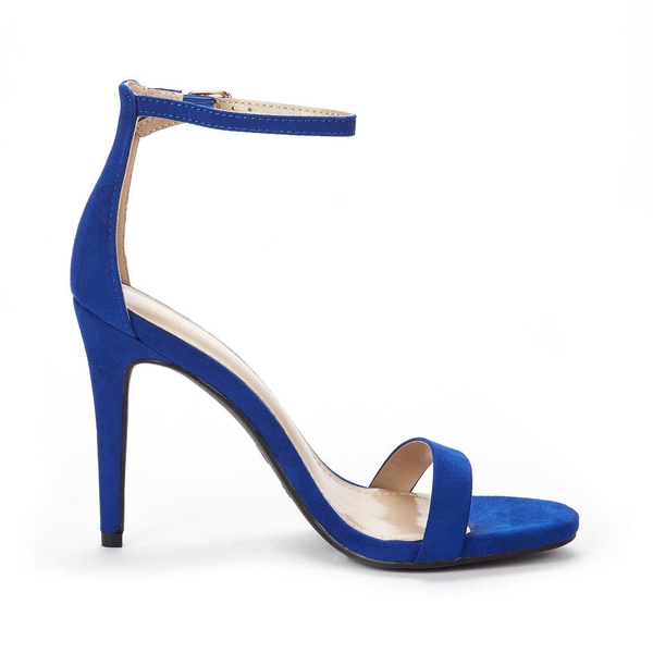 Ankle Strap High Heel Stiletto Sandals - ROYAL BLUE - 4